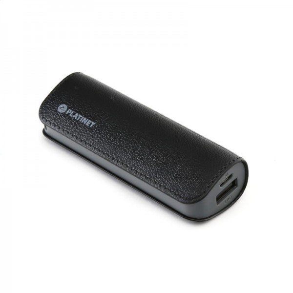 Acumulator extern Platinet, 2600 mAh, cablu microUSB, imitatie piele, PMPB26LB, 43404, negru