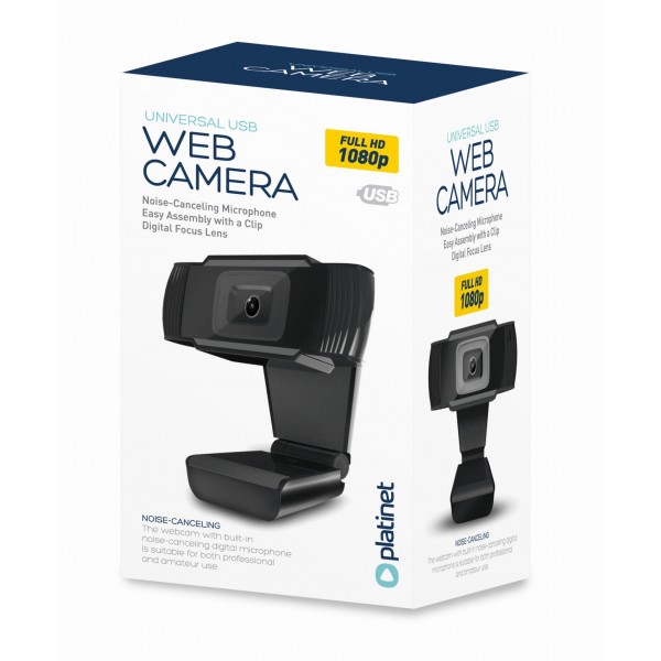 Camera web Platinet 1080P cu microfon digital, PCWC1080, 45488, cablu USB 2.0 de 1.5m