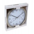 Ceas de perete Platinet PZWWC, Winter, rotund, 30x30x4.5cm, argintiu / alb, afisaj analogic, cu termometru si higrometru