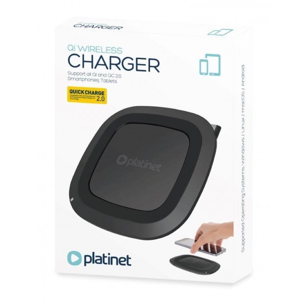Incarcator Platinet Wireless, incarcare rapida, 62g, PLCWCQ2, 44805, negru