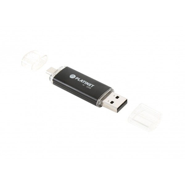 Stick memorie 32GB Platinet PMFA32B 41779, USB 2.0 + microUSB, negru