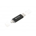 Stick memorie 32GB Platinet PMFA32B 41779, USB 2.0 + microUSB, negru