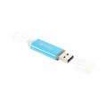 Stick memorie 32GB Platinet PMFA32BL 43195, USB 2.0 + microUSB, albastru