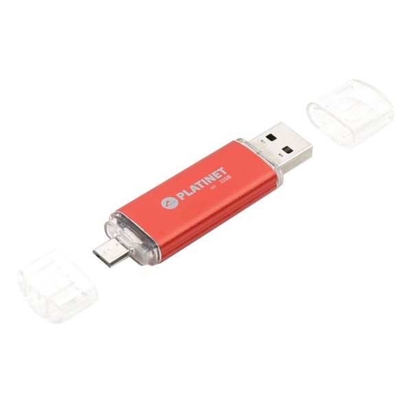 Stick memorie 32GB Platinet PMFA32R 43197, USB 2.0 + microUSB, rosu