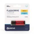 MemoryStick 64GB Platinet USB 2.0 X-Depo, carcasa aluminiu, PMFV64R, 45274, rosu