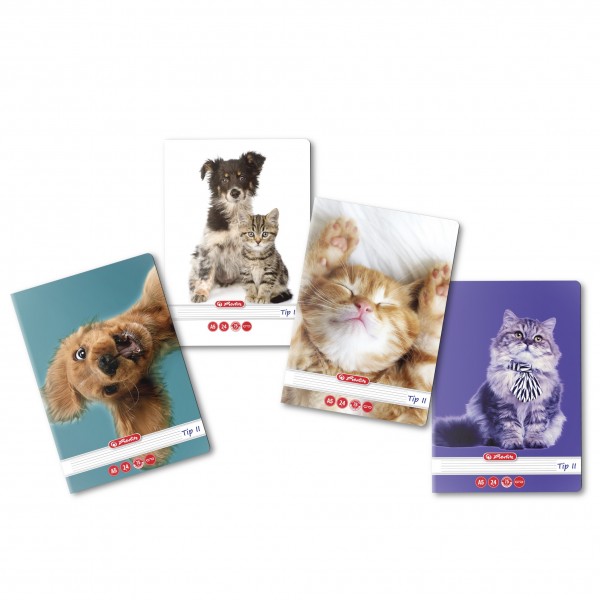 Caiet special A5 Herlitz Cute Animals, 24 file, tip II, colturi rotunjite, 9475880