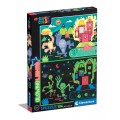 Puzzle carton 104 piese Clementoni Supercolor - Monstrulleti stralucesc in intuneric, 27558, 6+ ani