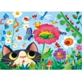 Puzzle carton 2in1 60 piese Clementoni Supercolor - Kitty and bugs, set 2x, 21618, 5+ ani