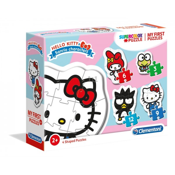 Puzzle carton 4in1 3-12 piese Clementoni Hello Kitty - personaje, 20818, 2+ ani