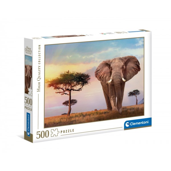 Puzzle carton 500 piese Clementoni Elefant in Africa, 35096, 10+ ani