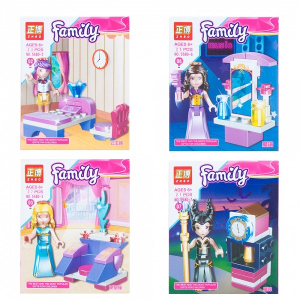 Set de constructie MegaCreative Family Princess - figurina cu accesorii, diverse modele - 463006 / 5580-2/3/6/7, 23-30 piese, 6+