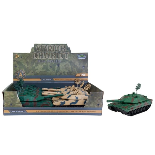 Tanc militar MegaCreative 458276, 19cm, diverse modele, plastic, verde, 3+ ani