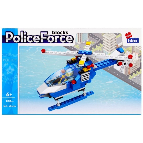 Set de constructie Alleblox Police Force - elicopter - AB2011 / 478233, 122 piese, 6+