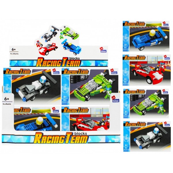 Set de constructie Alleblox Racing Team - masini de curse, diverse modele - 477375, 61-66 piese, 6+