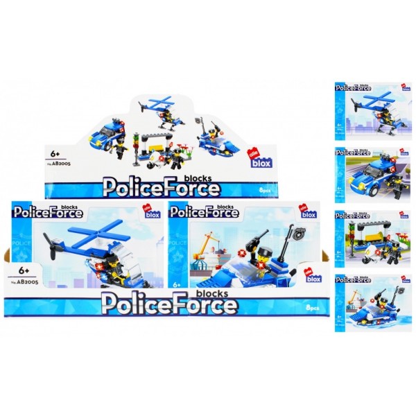 Set de constructie Alleblox Police Force - vehicule de interventie, diverse modele - 478225, 97-103 piese, 6+