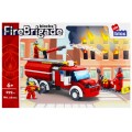 Set de constructie Alleblox Fire Brigade - camion de pompieri - AB1013 / 478258, 299 piese, 6+