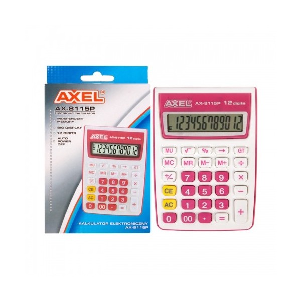 Calculator de birou Axel AX-8115P 393788, 12 digiti, alimentare baterie