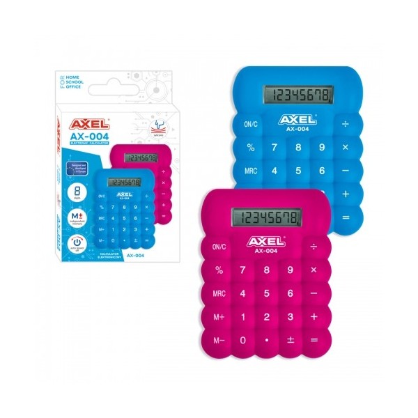 Calculator de birou Axel AX-004 432432, 8 digiti, alimentare baterie, fucsia