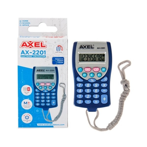 Calculator de birou Axel AX-2201 346809, 8 digiti, alimentare baterie