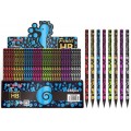 Creion grafit CNX YL817185, HB, corp rotund diverse culori, model fructe de mare