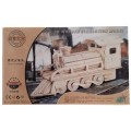 Puzzle lemn 3D - Locomotiva cu aburi, 2 foi, CNX, PJ-S097