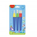 Pensula Keyroad Baby line KR972329, varf rotund, lat, pentru copii, set 3 buc