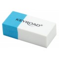Radiera Keyroad Duo KR971645, dreptunghi, 39x17x12mm, alb-albastru, 2/3 pentru creion, 1/3 pentru pix, cerneala