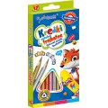Creioane colorate Bambino 2038, 12 culori, 18cm, blister carton