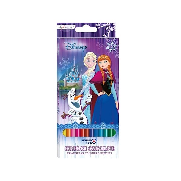 Creioane colorate St.Majewski Frozen 706288, 12 culori, 18cm, blister carton