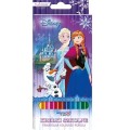 Creioane colorate St.Majewski Frozen 706288, 12 culori, 18cm, blister carton