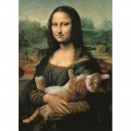 Puzzle carton 500 piese Trefl Mona Lisa si o pisica, 37294, 10+ ani