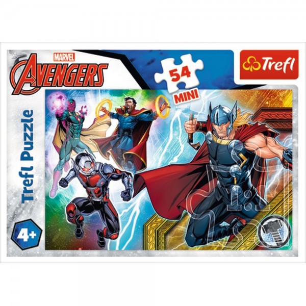Puzzle carton 54 piese Trefl Mini - Avengers - Thor, 19616, 4+ ani