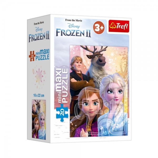 Puzzle carton 20 piese Trefl Frozen - Anna, Elsa, Kristoff si Sven, 21083, 3+ ani