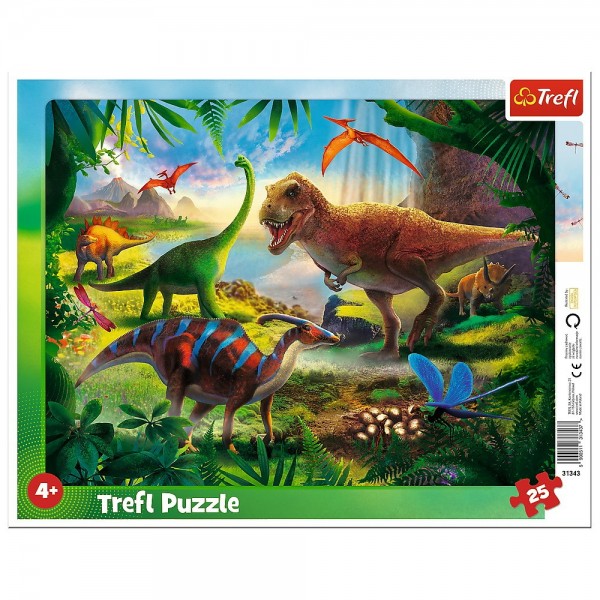 Puzzle carton 25 piese Trefl Dinozauri, 31343, 4+ ani