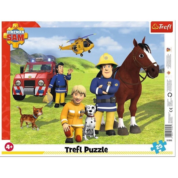 Puzzle carton 25 piese Trefl Pompierul Sam, 31393, 4+ ani