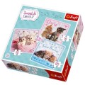 Puzzle carton 3in1 20-50 piese Trefl Sweet & Lovely Kitty, 34809, 3+ ani