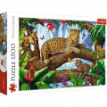Puzzle carton 1500 piese Trefl Leopard cu 3 pui, 26160, 12+ ani