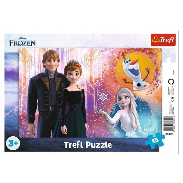 Puzzle carton 15 piese Trefl Frozen, 31392, 3+ ani