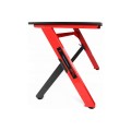Birou gaming Omega Varr Mon, cadru metal, blat MDF, 120x60x1.8cm, 80cm/H, negru/rosu, VGTMO, 44760