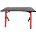 Birou gaming Omega Varr Mon, cadru metal, blat MDF, 120x60x1.8cm, 80cm/H, negru/rosu, VGTMO, 44760