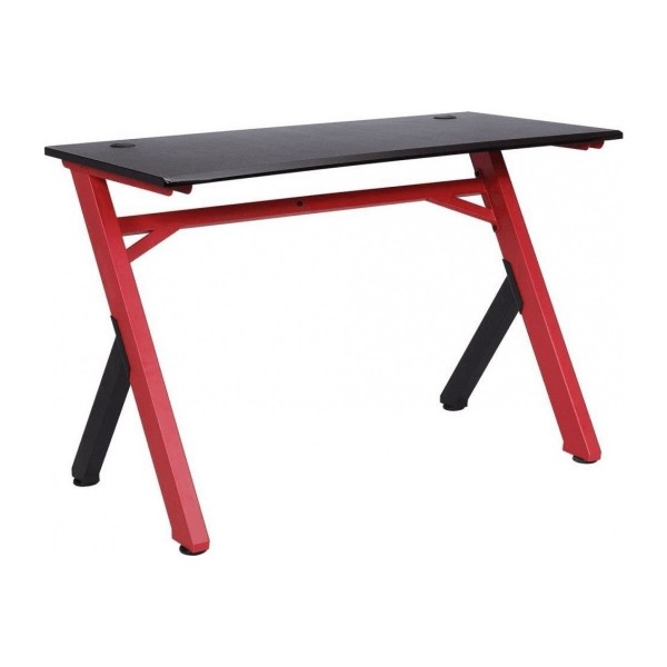Birou gaming Omega Varr Mon, cadru metal, blat MDF, 120x60x1.8cm, 80cm/H, negru/rosu, VGTMO, 44760