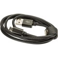 Cablu Platinet micro USB protectie din piele, 1m, 43292, negru