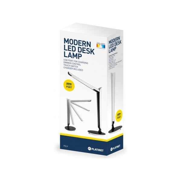 Lampa birou Platinet, port USB, 8W, reglare 5 pozitii, PDL9, 43128