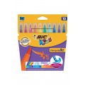 Carioci colorate Bic Kids Visaquarelle, 10 culori, tip pensula, lavabile, blister carton