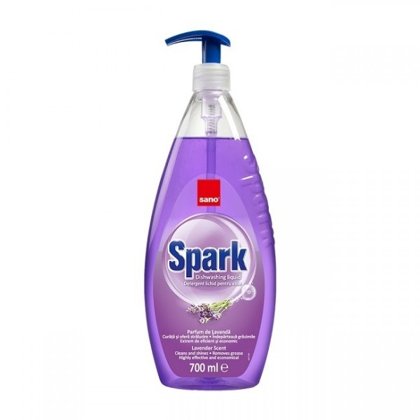 Detergent de vase Sano Spark, lavanda, 700ml, cu dispenser