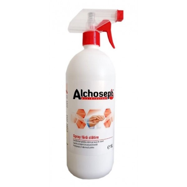 Dezinfectant gel maini Klintensiv Alchosept, 1l, 85% ethanol, spray fara clatire, KLI31