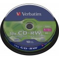 CD-RW Verbatim 43480, 700MB / 80min, 12x, set 10 buc