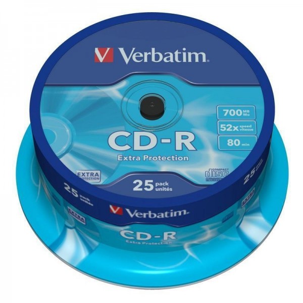 CD-R Verbatim 43432, 700MB / 80min, 52x, set 25 buc