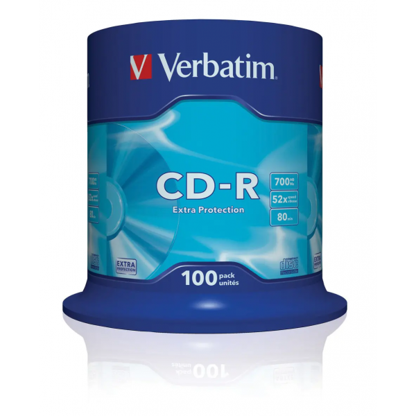 CD-R Verbatim 43411, 700MB / 80min, 52x, set 100 buc