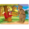 Puzzle carton 24 piese Unicart Ursul pacalit de vulpe, 3+ ani